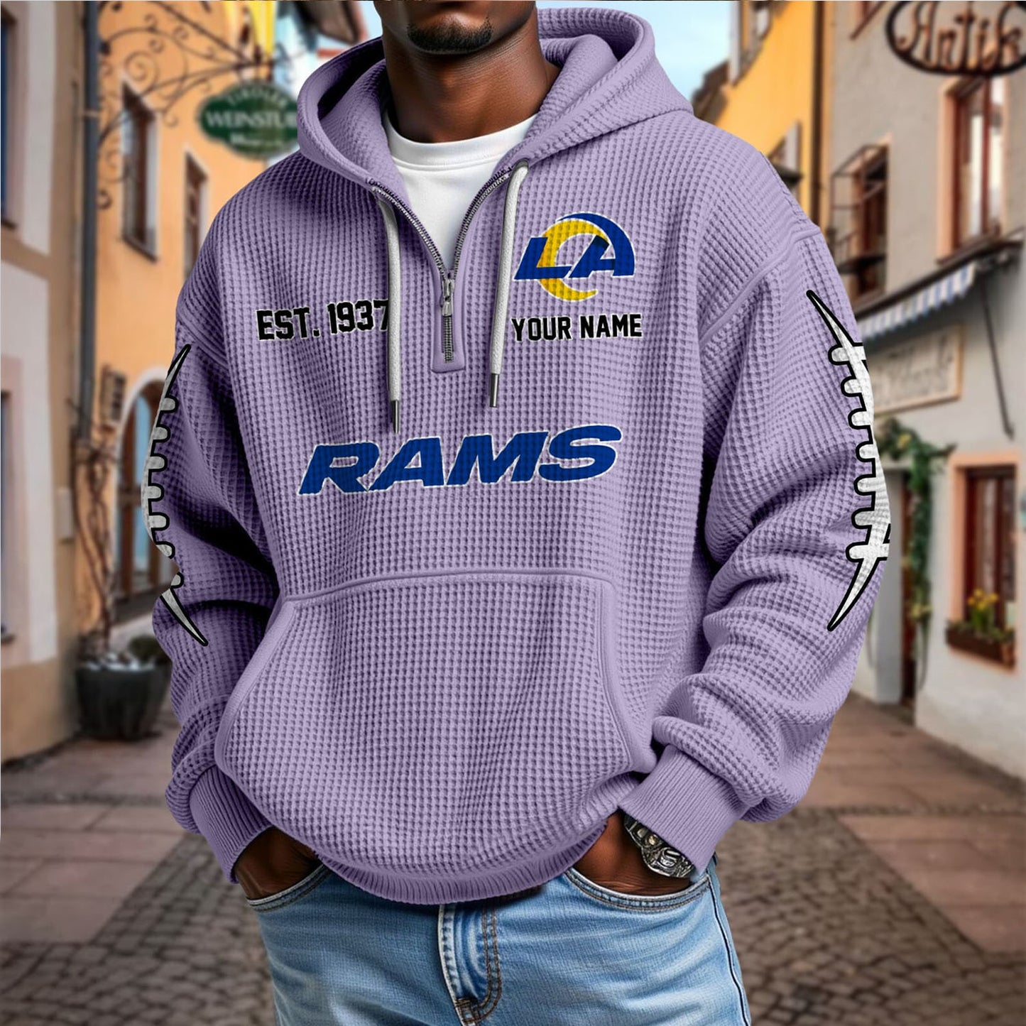 LAR x NFL Waffle Hoodie DatND DVT