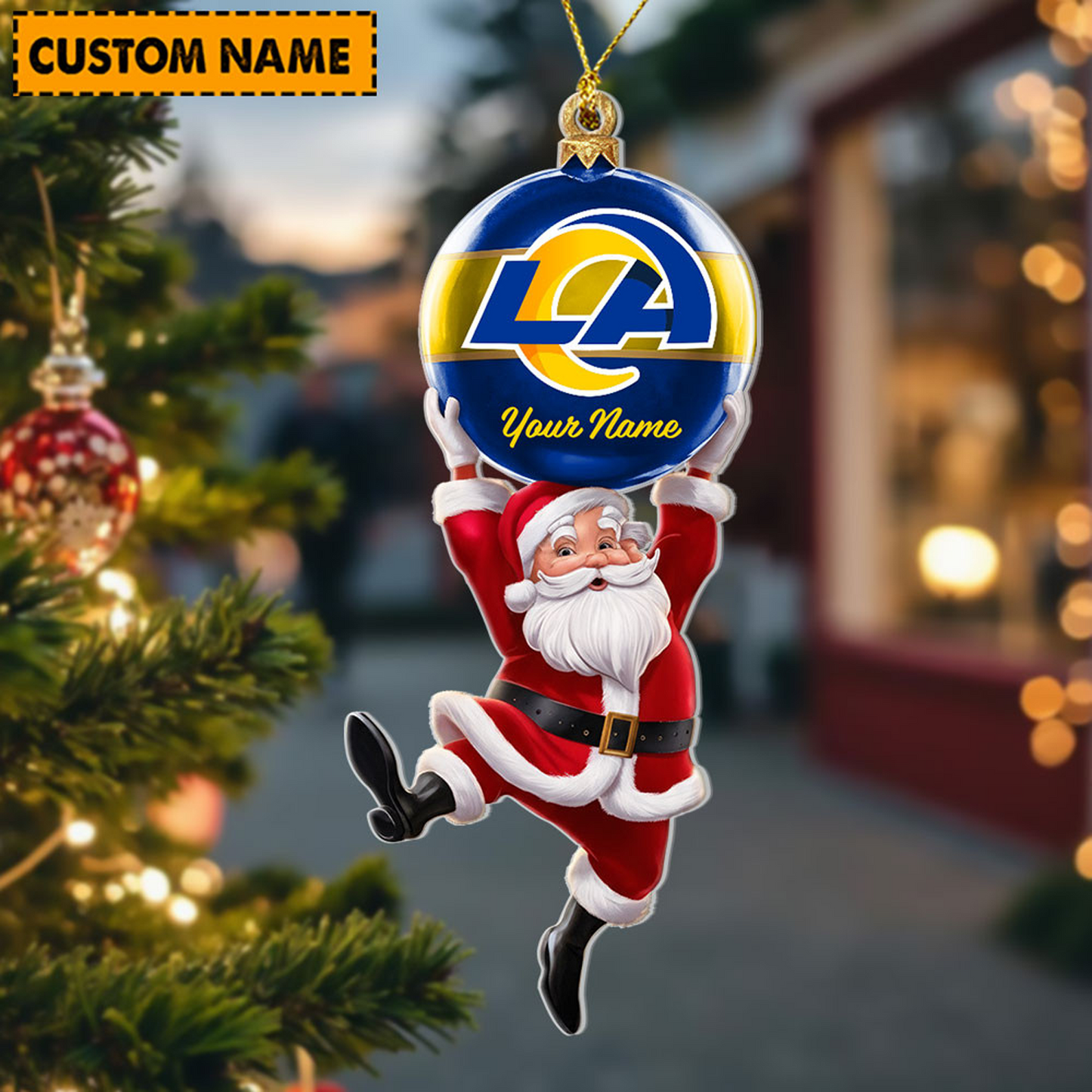 LAR x Personalized NFL Acrylic Ornament Christmas DATND TANTD