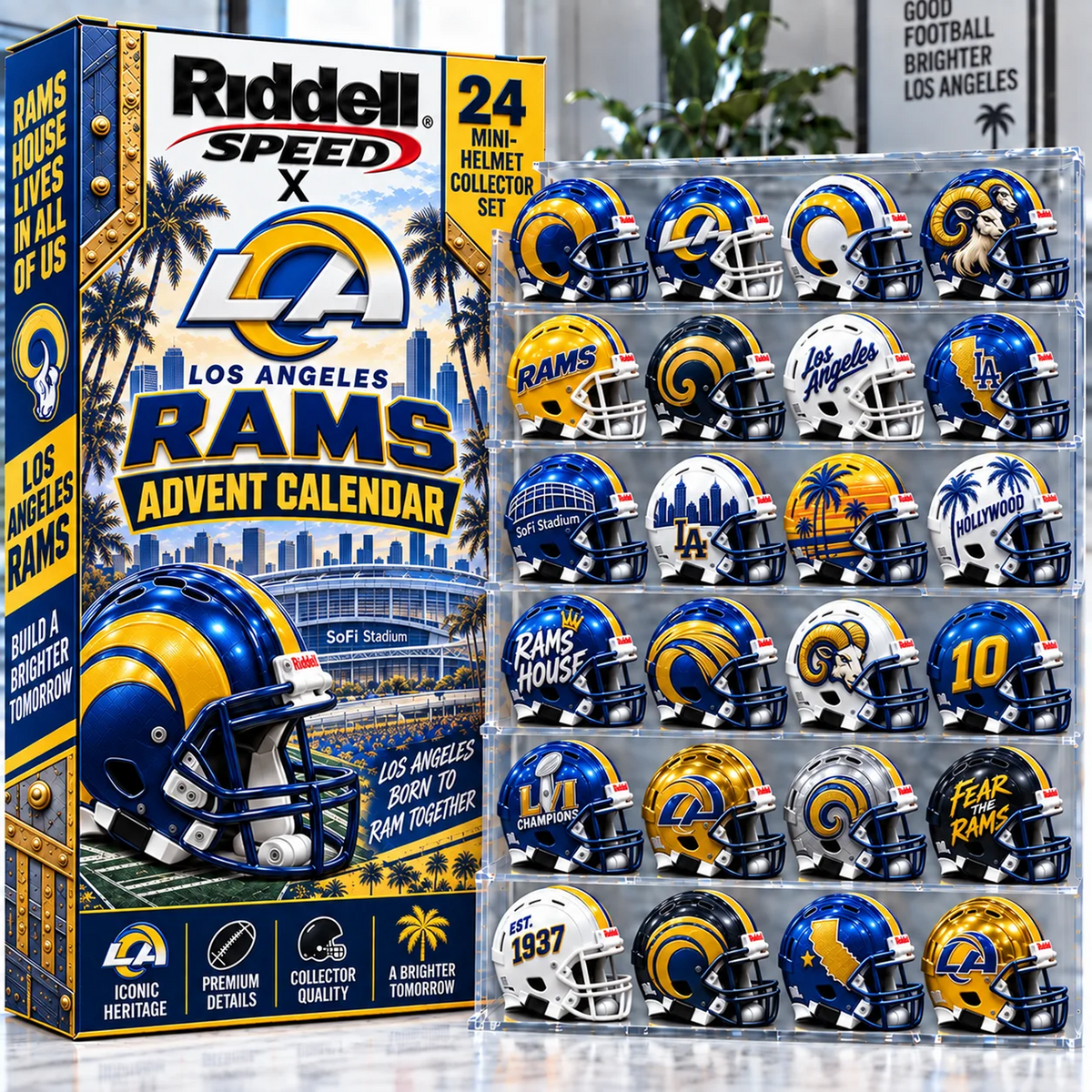 LAR x Premium NFL Mini Helmet Advent Calendar