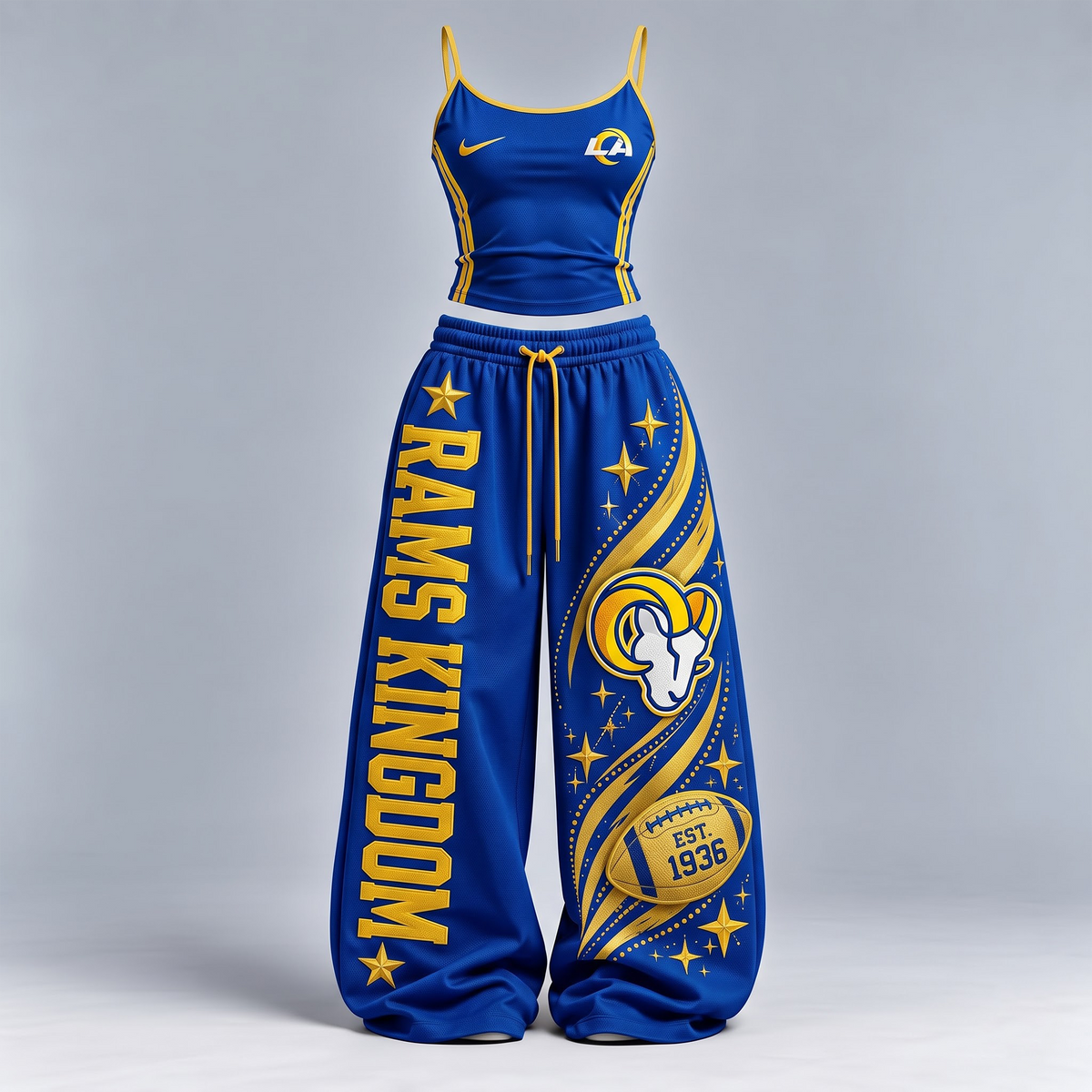 LAR x Premium NFL Sports-Inspired Cami & Wide-Leg Pants Set
