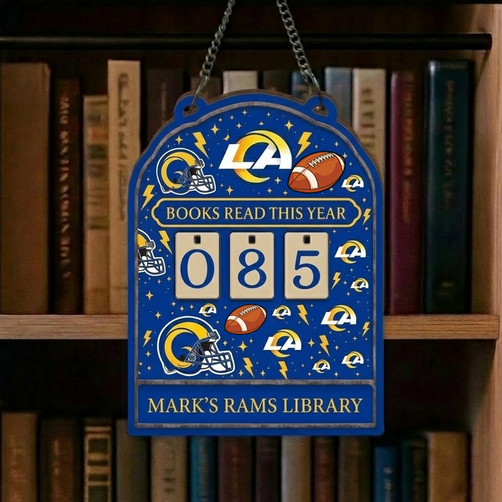 NFL x LAR Personalized Wooden Book Tracker HLP HLPHUONG