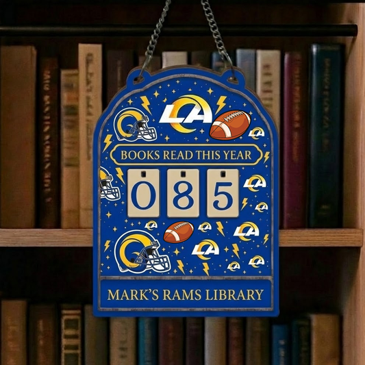 NFL x LAR Personalized Wooden Book Tracker HLP HLPHUONG
