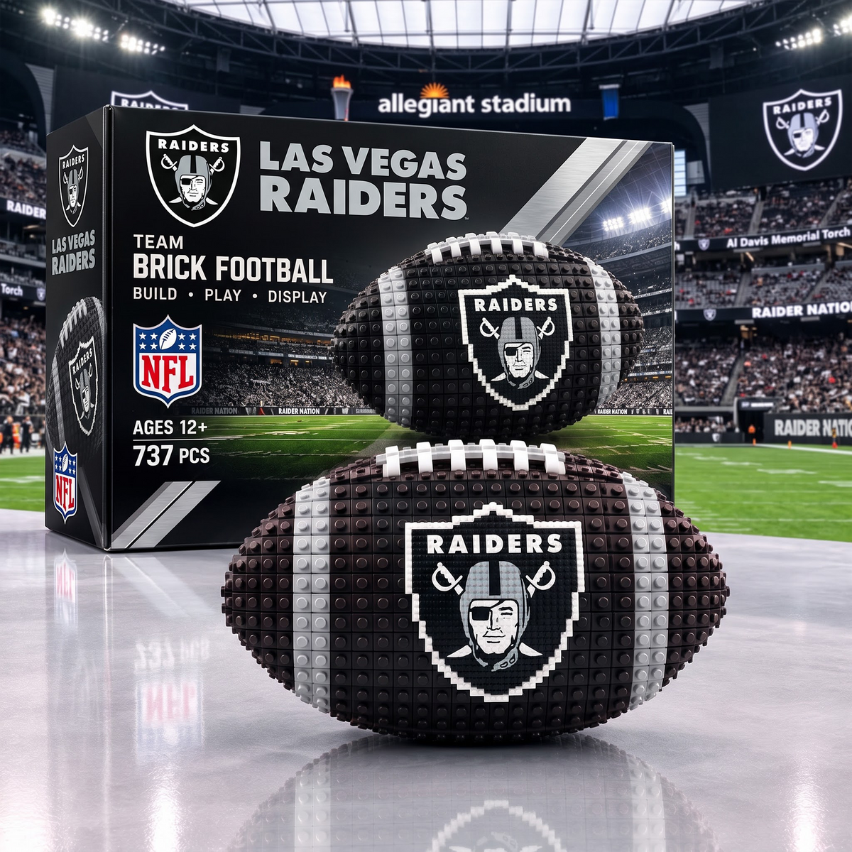 LV X NFL Team Brick Football Building Set – 3D Bricks Collector Model
