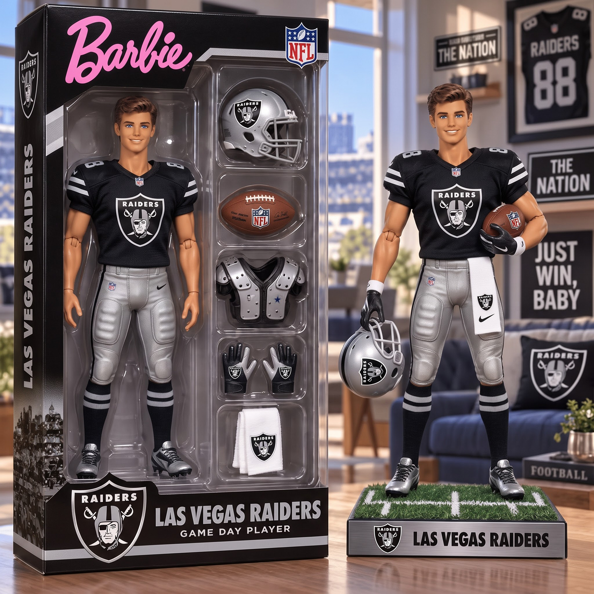 LV X Personalized NFL Ken Doll Action Figure Box Set