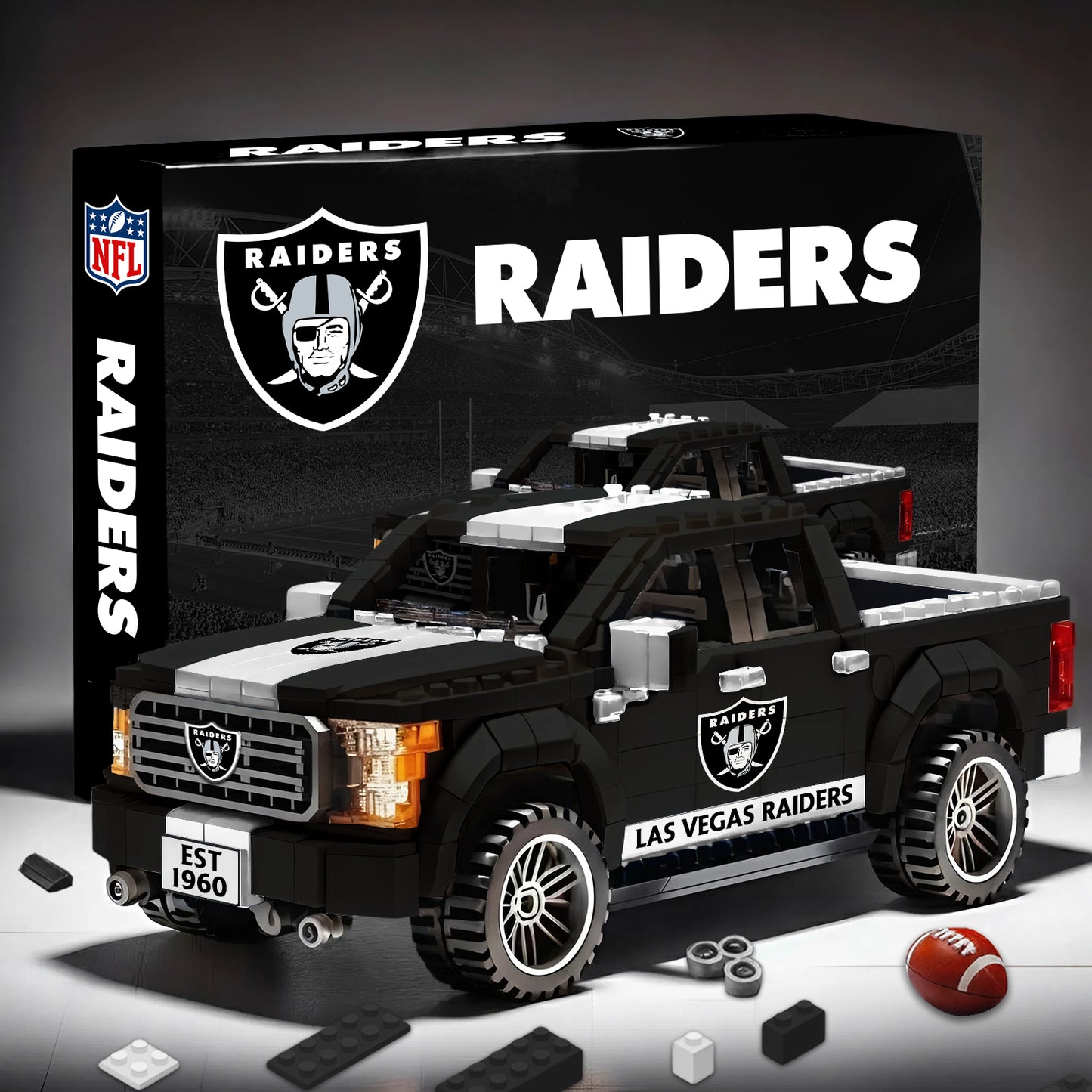 NFL 3D Racing Truck Model Building Block Set 2411 V1 NAK NHM