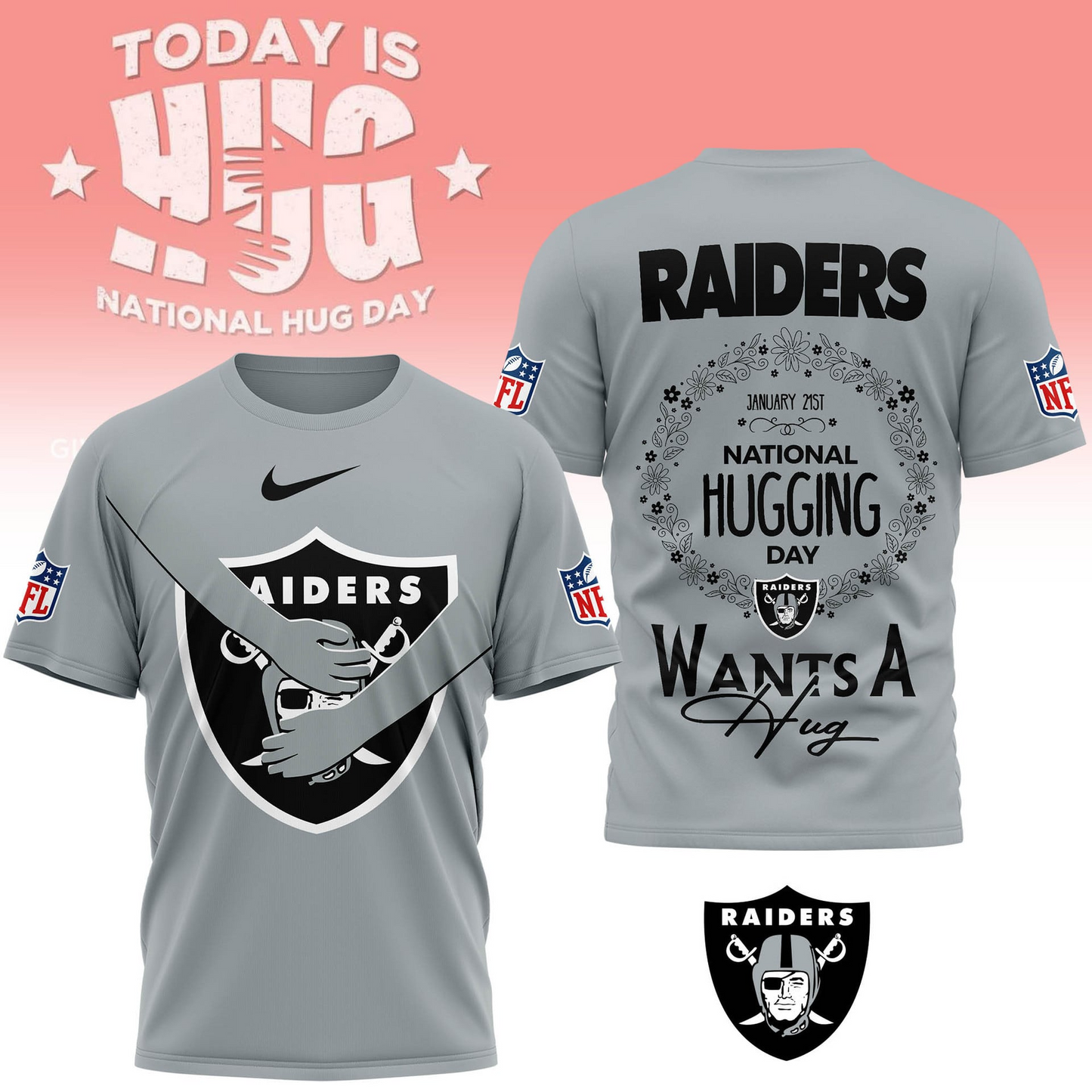 LVR Premium NFL National Hugging Day 3D Shirt DDT NTL