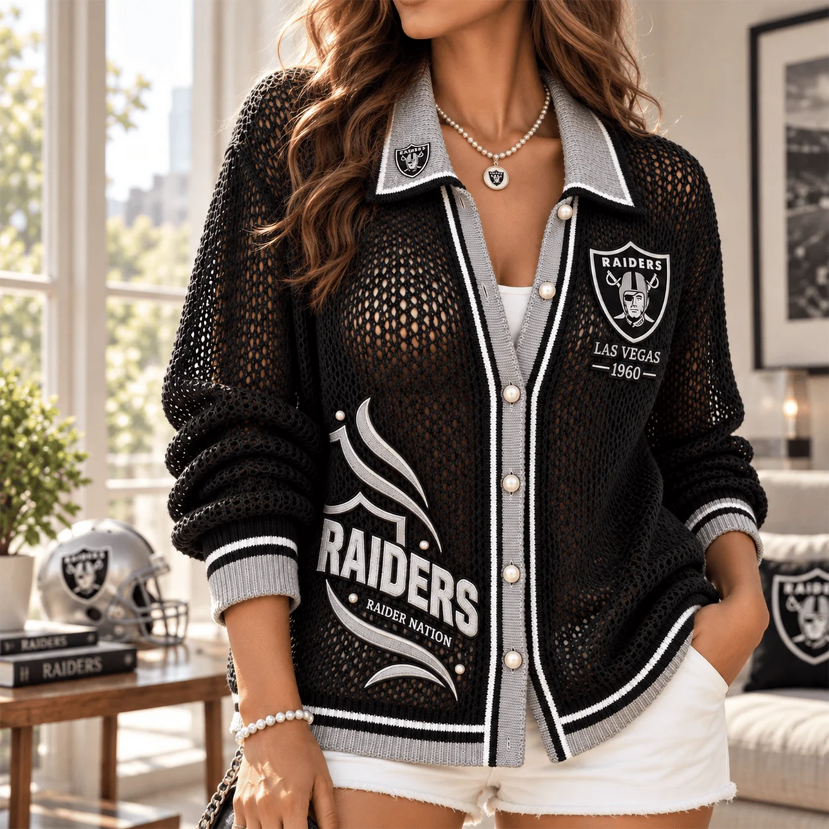 LVR x NFL Women’s Open-Knit Cardigan