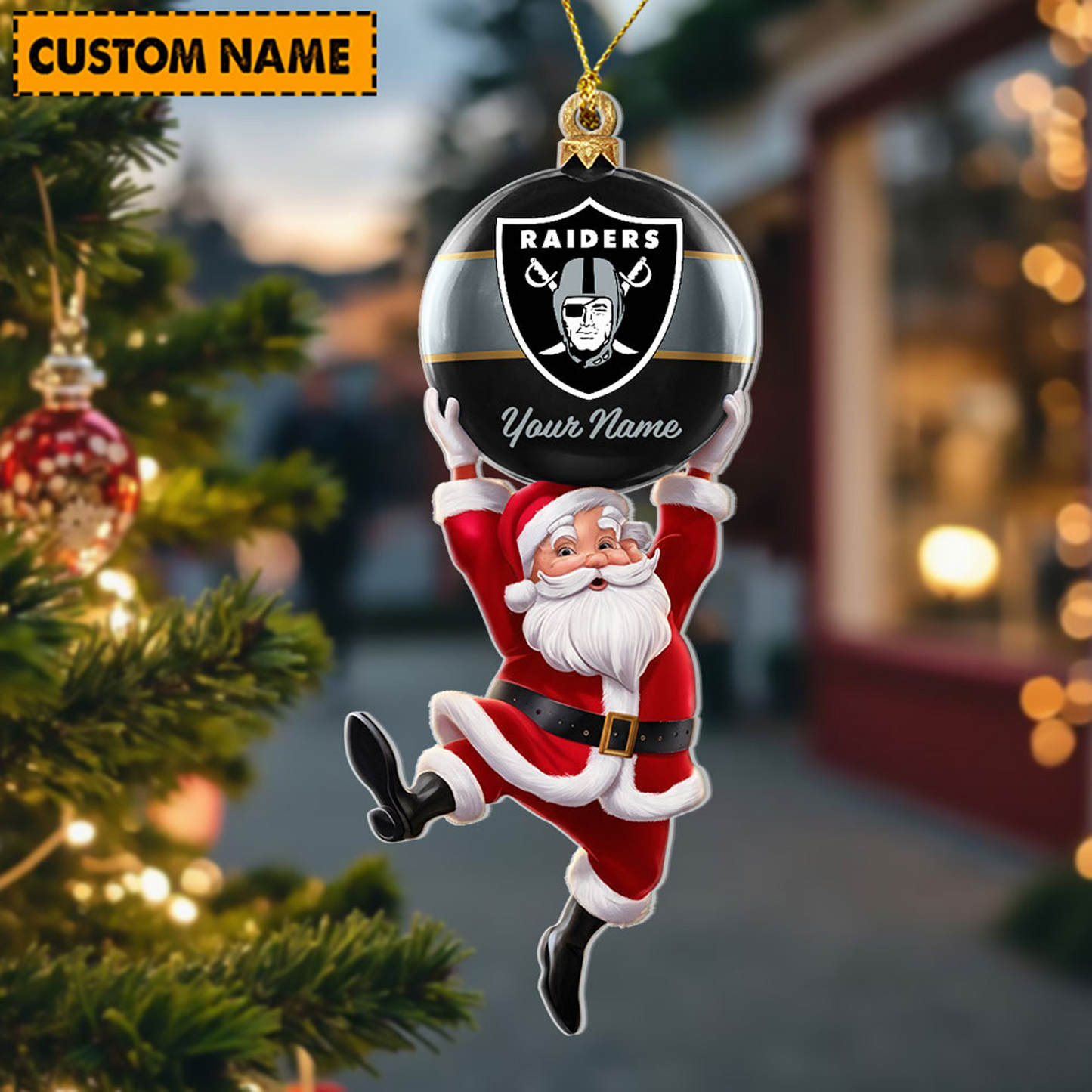 LVR x Personalized NFL Acrylic Ornament Christmas DATND TANTD