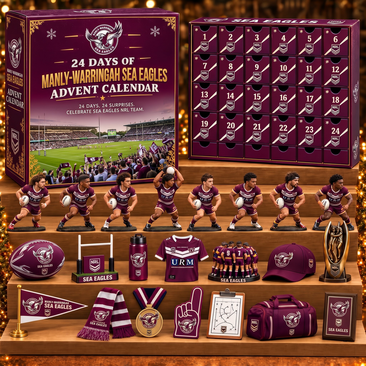 MAN X NRL Team Christmas Advent Calendar – 24 Days Mini Figure & Merchandise Collector Set