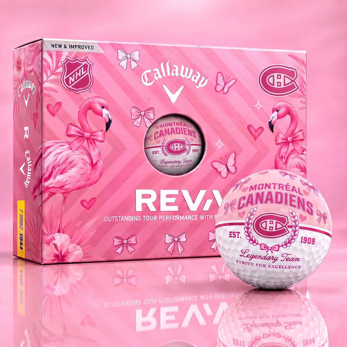 MC x Custom NHL Pink Coquette Ladies Golf Balls