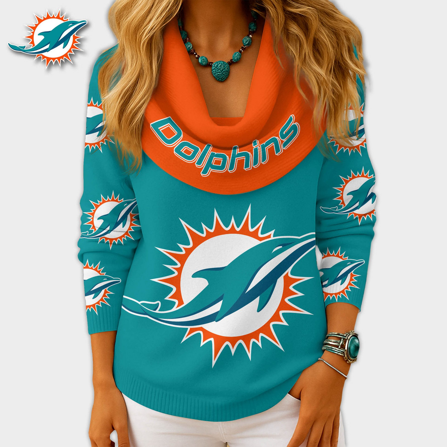 MD Premium NFL Fan Cowl Neck Sweater 3D Shirt DDT NTL