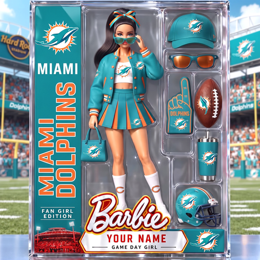 MD x Personalized NFL Ken Acrylic Block Plaque Action Figure Box