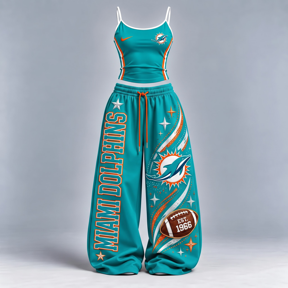 MD x Premium NFL Sports-Inspired Cami & Wide-Leg Pants Set