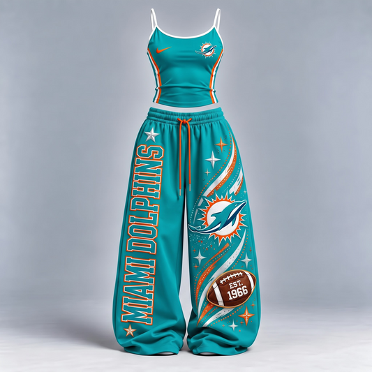 MD x Premium NFL Sports-Inspired Cami & Wide-Leg Pants Set