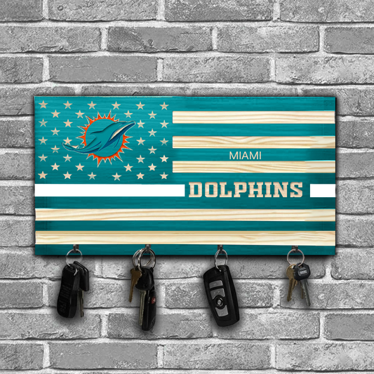 NFL x MIA American Football Team Wooden Key Holder HLP HLPHUONG