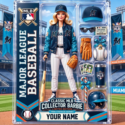 MIA X Personalized Classic MLB Collector Barbie Acrylic Block Plaque