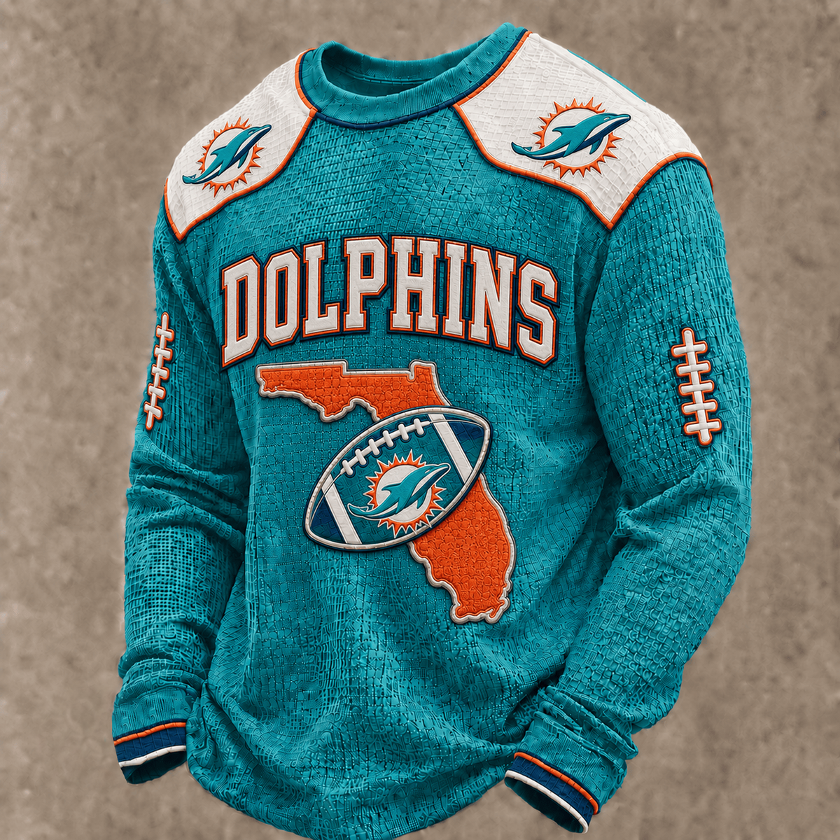 MIA X Premium NFL  Vintage Baseball Stitch Sweatshirt