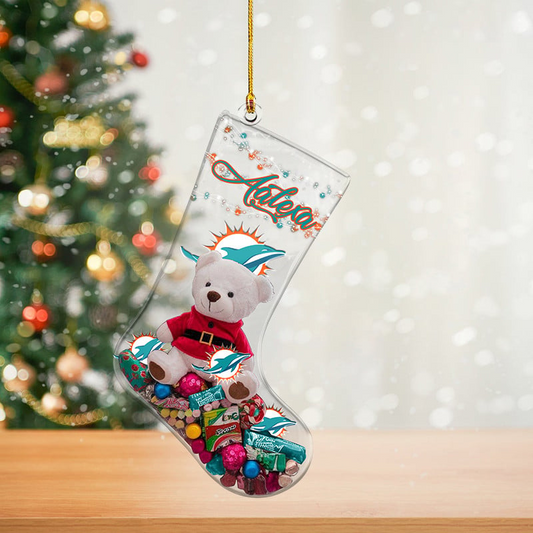 MIA x NFL Christmas Personalized Acrylic Ornament DatND DVT