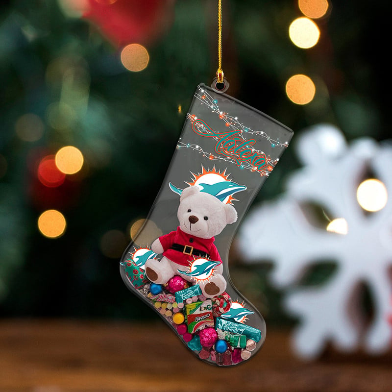 MIA x NFL Christmas Personalized Acrylic Ornament DatND DVT