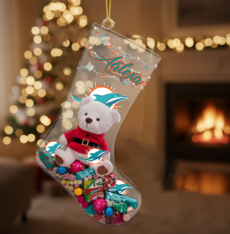 MIA x NFL Christmas Personalized Acrylic Ornament DatND DVT