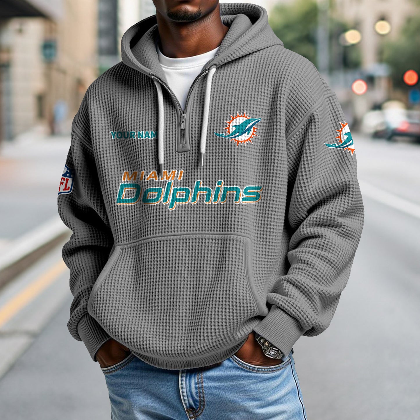 MIA x NFL Waffle Hoodie DatND DVT