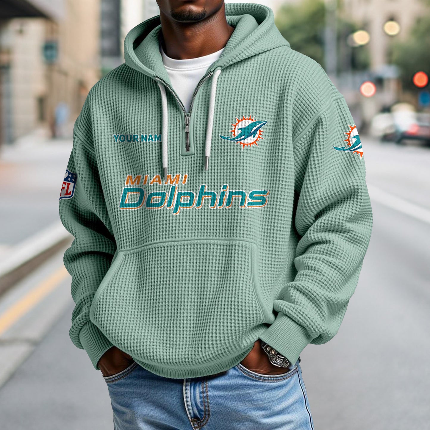 MIA x NFL Waffle Hoodie DatND DVT