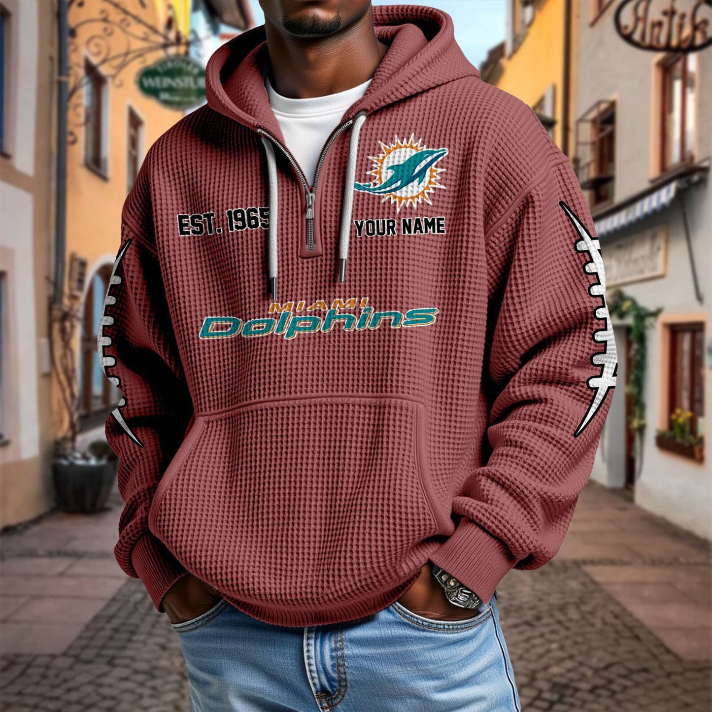 MIA x NFL Waffle Hoodie DatND DVT