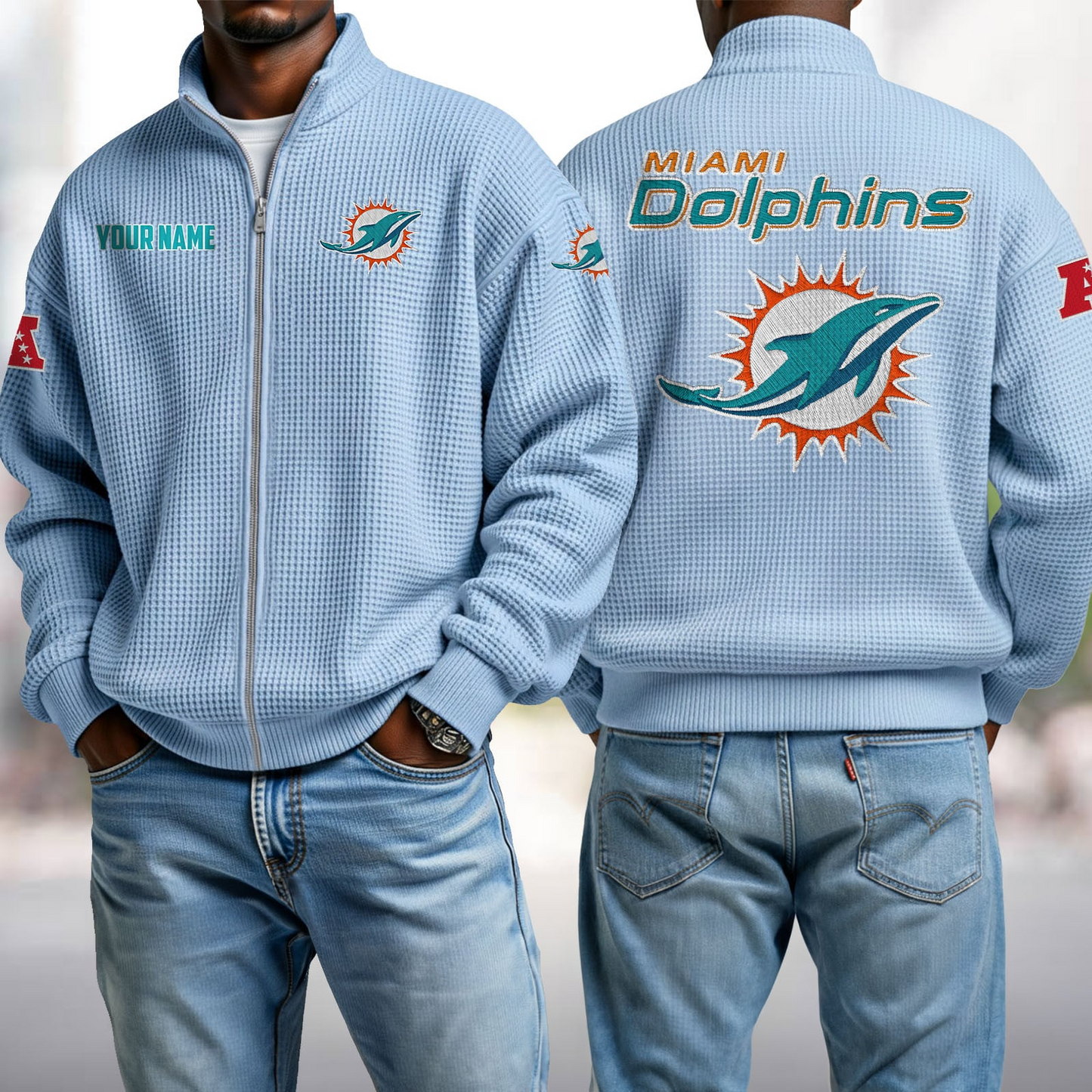 MIA x NFL Waffle Zip-Up Sweatshirt DatND DVT