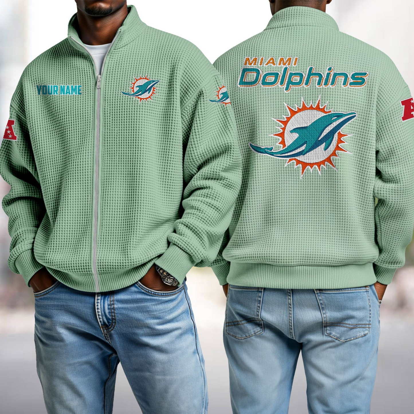 MIA x NFL Waffle Zip-Up Sweatshirt DatND DVT