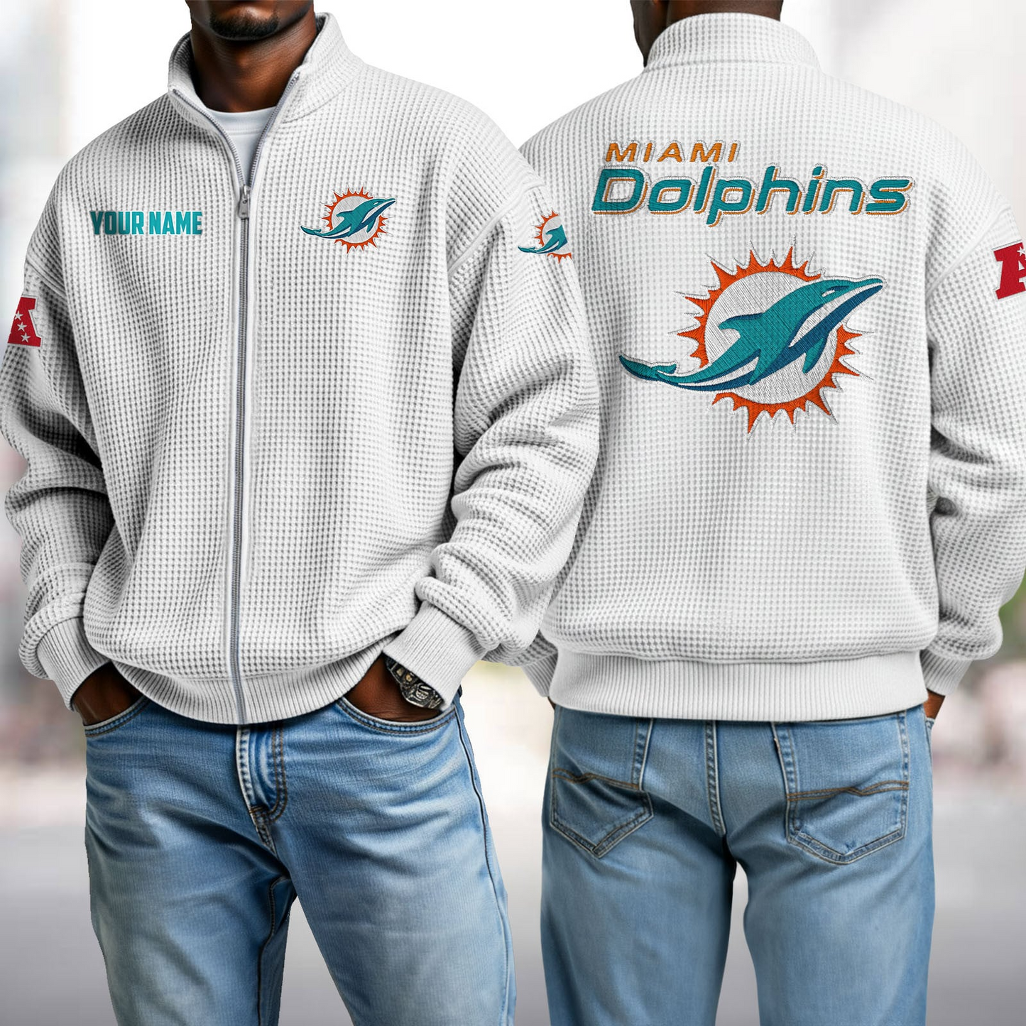 MIA x NFL Waffle Zip-Up Sweatshirt DatND DVT