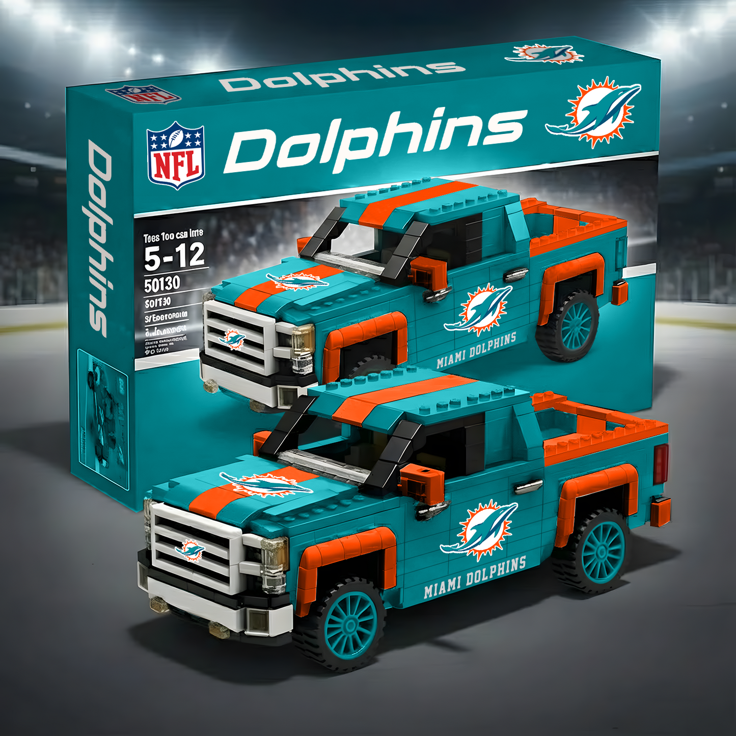 NFL 3D Racing Truck Model Building Block Set 0212 NAK NHT