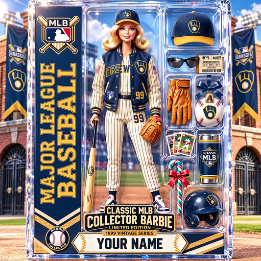 MIL X Personalized Classic MLB Collector Barbie Acrylic Block Plaque