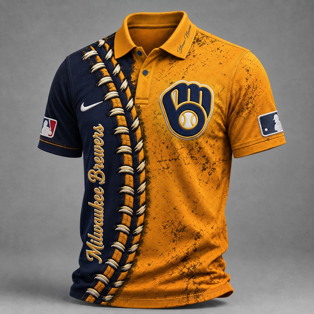 MIL X Premium MLB Baseball Stitch Polo Shirt