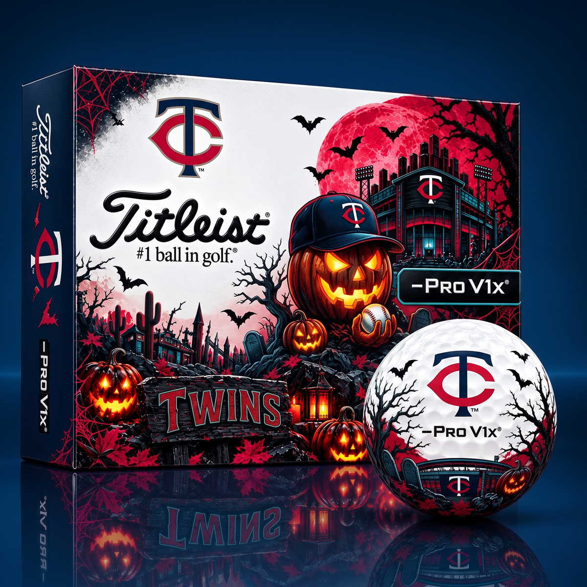 MIN X MLB Spooky Halloween Golf Balls - Titleist Pro V1 Set