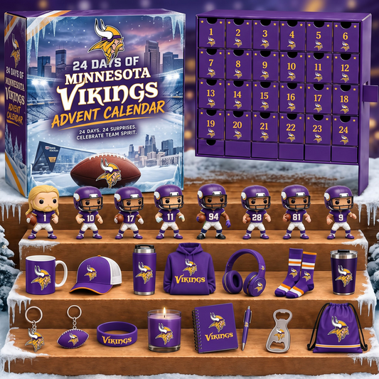 MIN X NFL Personalized 24 Days Of American Football Advent Calendar Blink Box