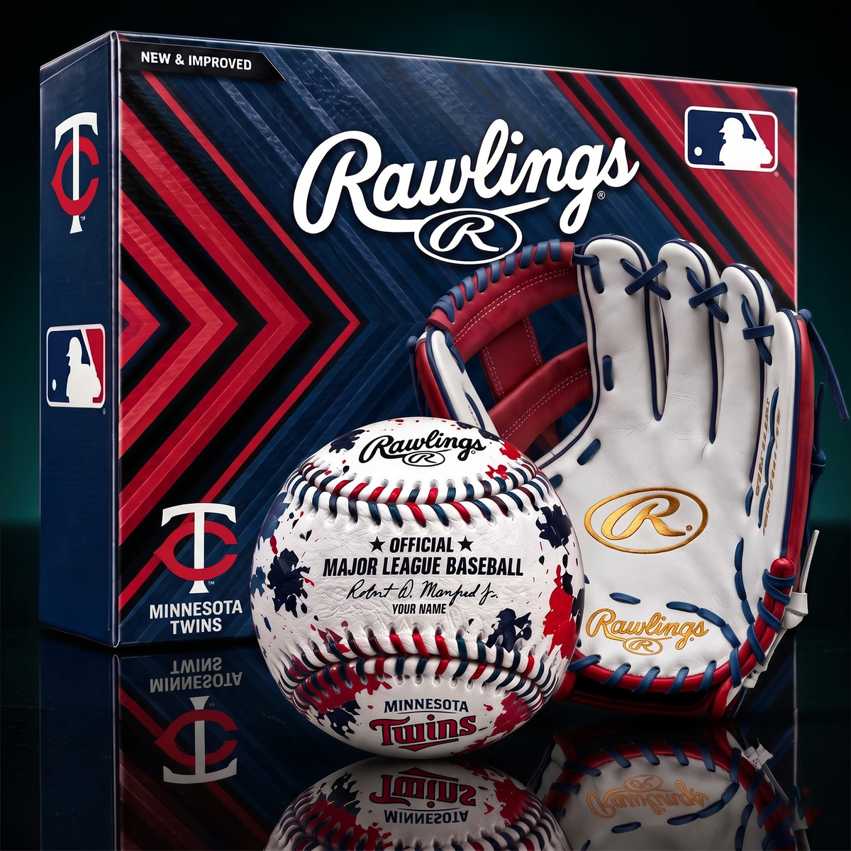 MIN X PREMIUM MLB Personalized Baseball – Custom Name Edition