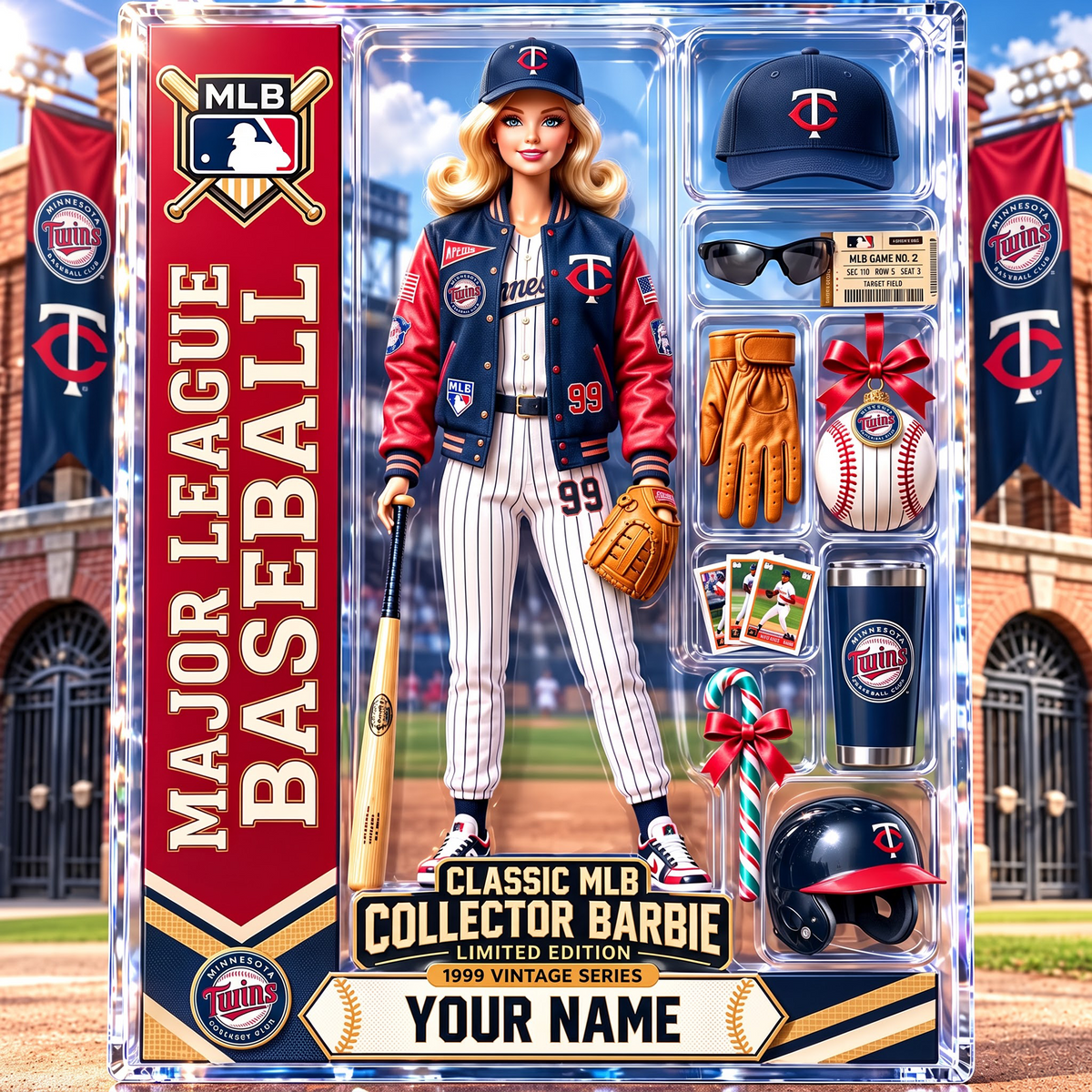 MIN X Personalized Classic MLB Collector Barbie Acrylic Block Plaque