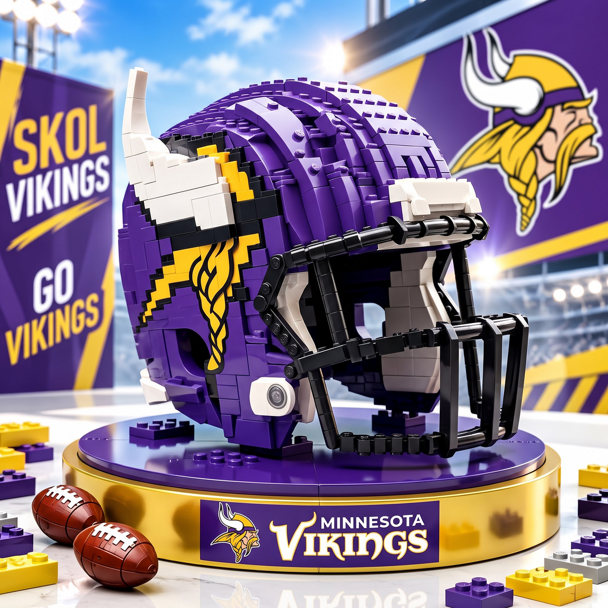 MIN X Premium NFL Football Helmet Building Block Set