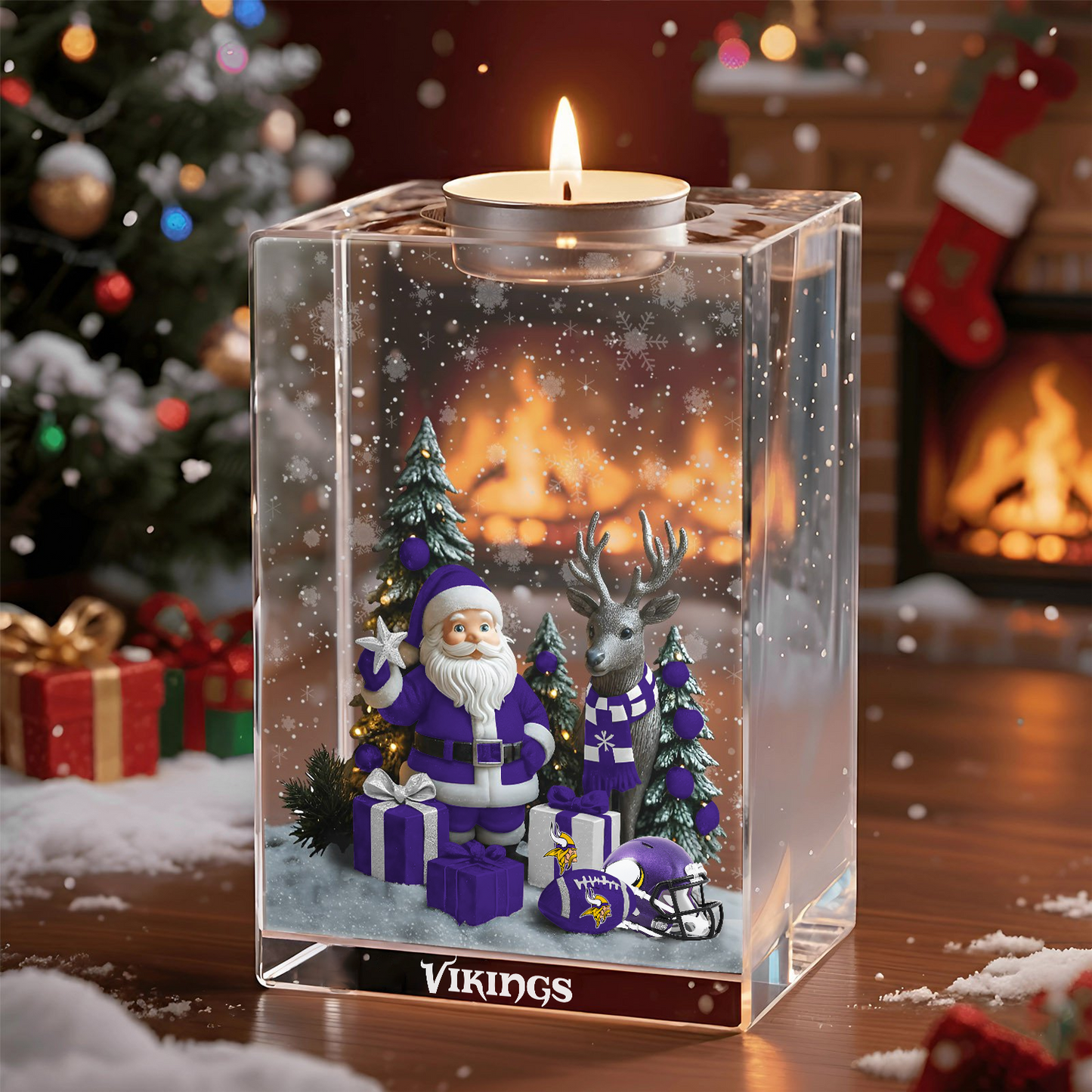 MIN x NFL Personalized Christmas Crystal Candle Holder 2211 DatND DVT