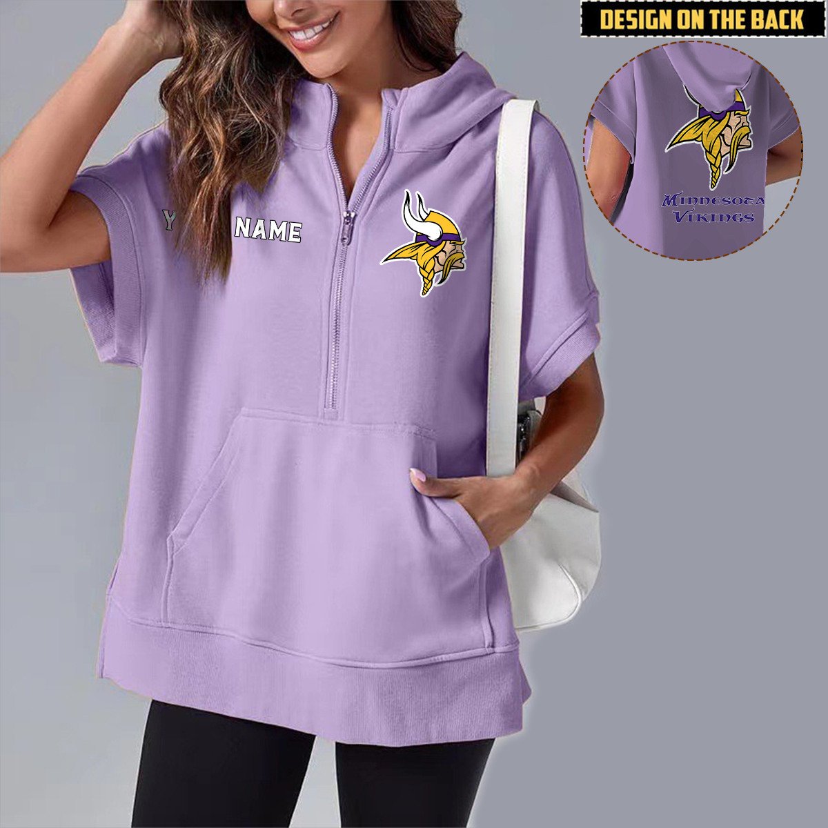 MIN x NFL Short Sleeve Zip Hoodie DATND TANTD