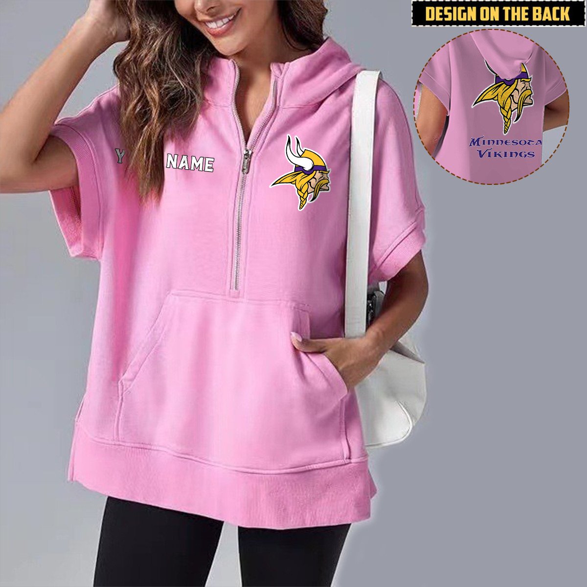 MIN x NFL Short Sleeve Zip Hoodie DATND TANTD