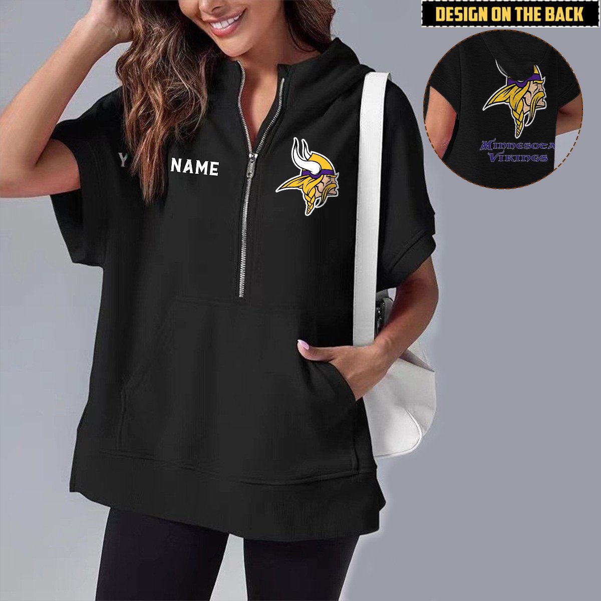 MIN x NFL Short Sleeve Zip Hoodie DATND TANTD