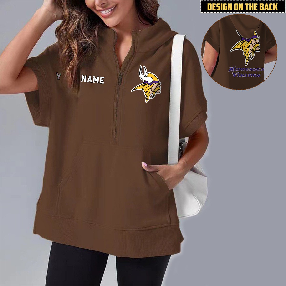 MIN x NFL Short Sleeve Zip Hoodie DATND TANTD