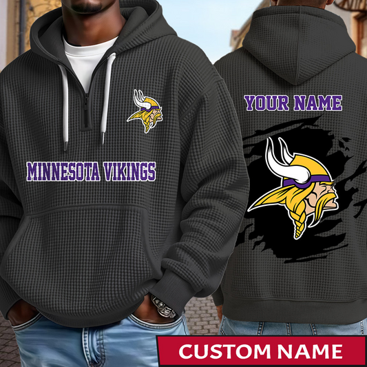 MIN x NFL Waffle Half Zip Hoodie DATND TANTD