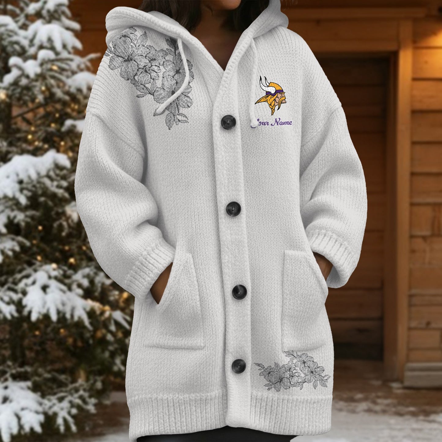 MIN x NFL Women's Casual Knitted Hooded Cardigan DATND TANTD 211125