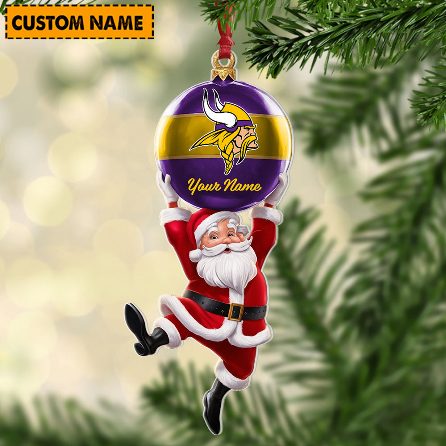 MIN x Personalized NFL Acrylic Ornament Christmas DATND TANTD