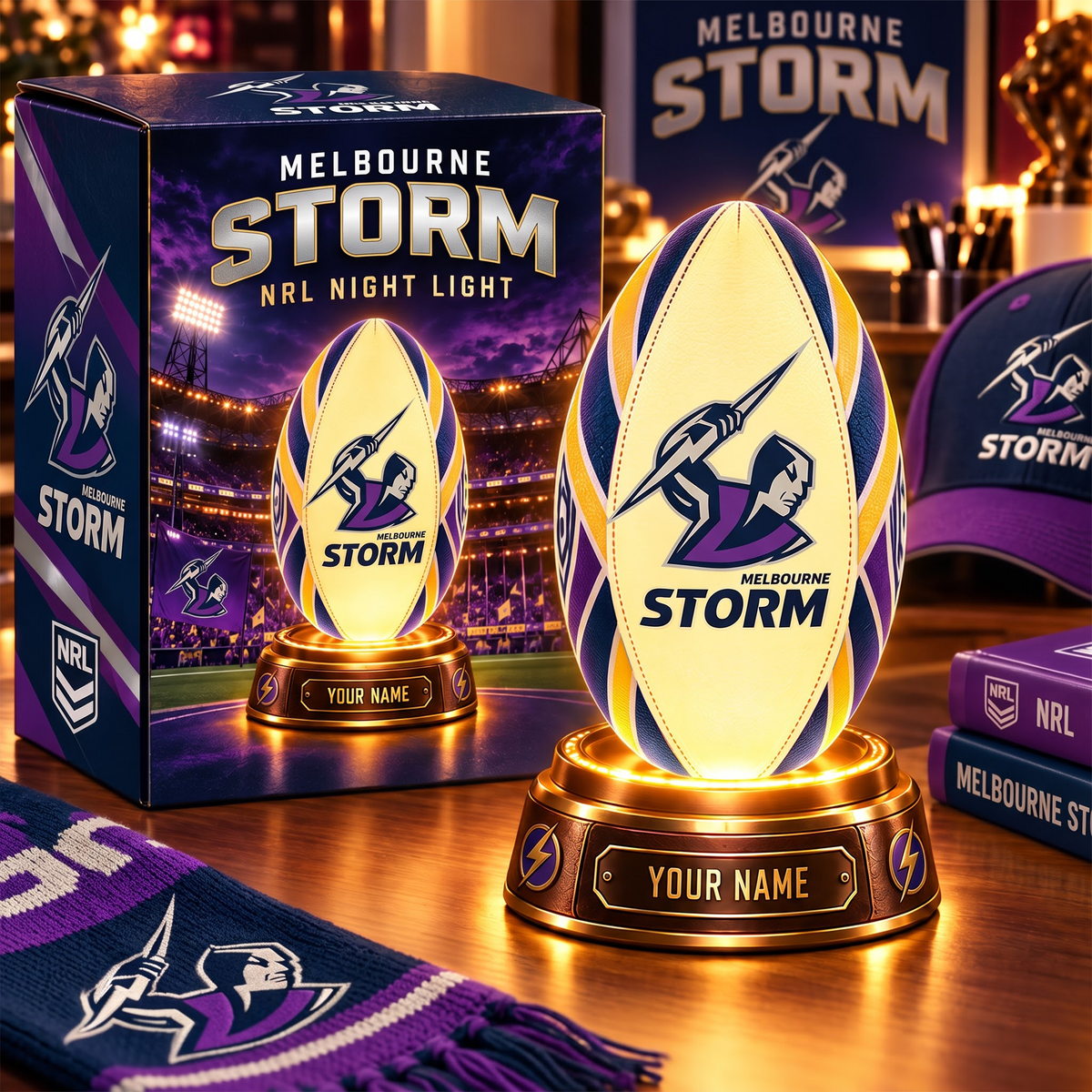 MS x Personalized NRL Rugby Ball 3D LED Night Light