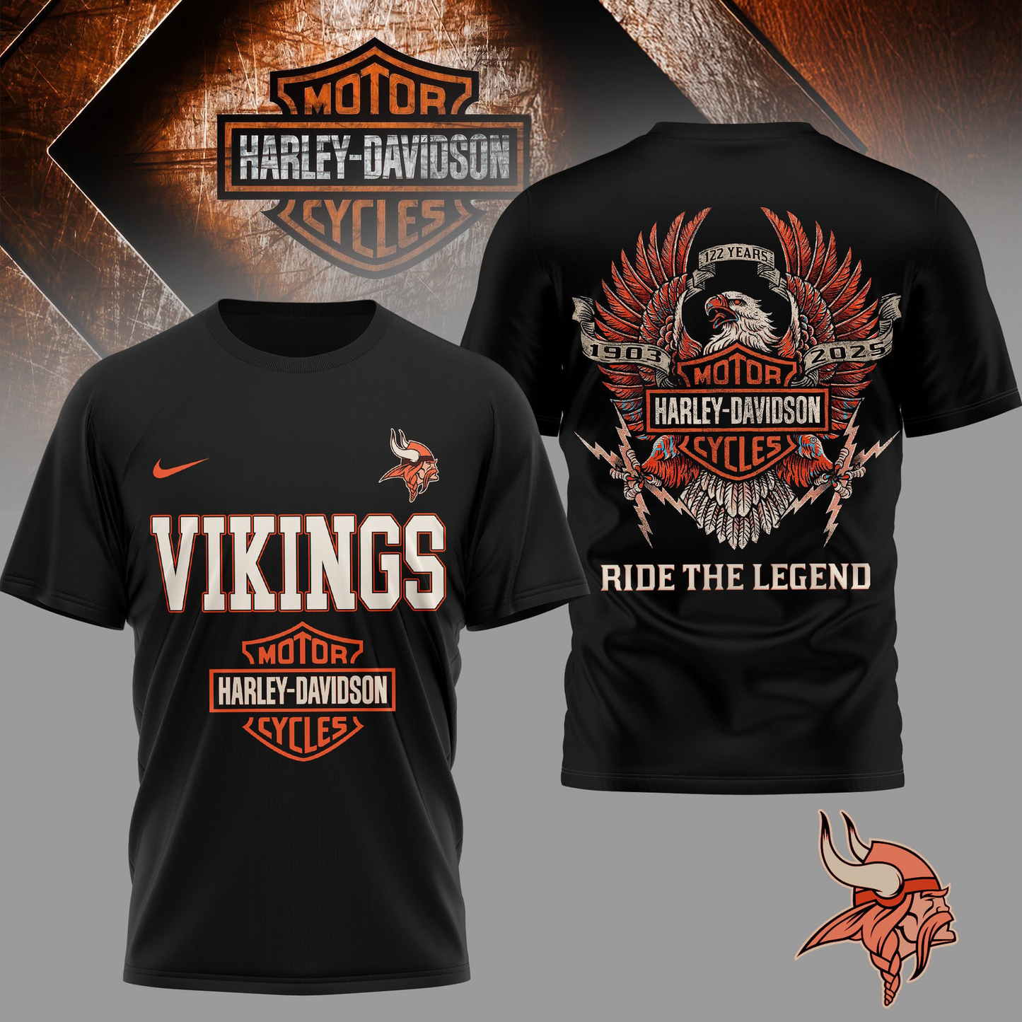 MV Premium NFL 122 Year Motorcycle 3D Shirt DDT NTL