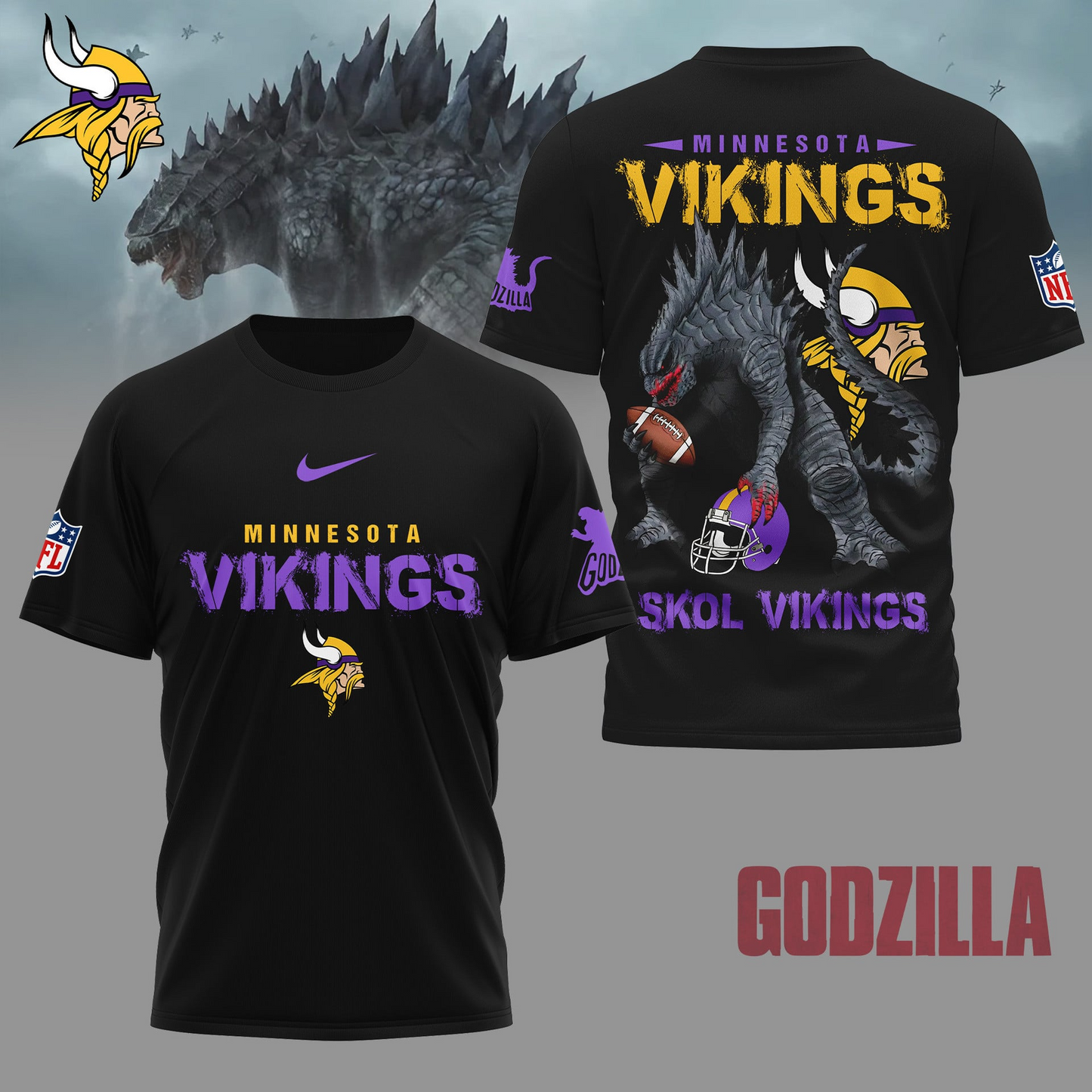 MV Premium NFL Godzilla Football Shirt DDT CTND