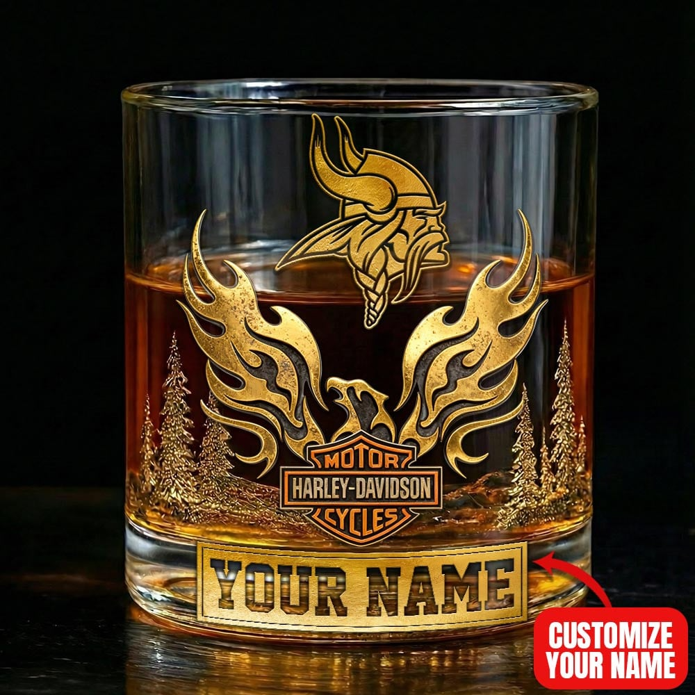 MV Premium NFL Motorcycle Personalized Whiskey Glass DDT NTL